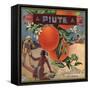 Piute Brand - California - Citrus Crate Label-Lantern Press-Framed Stretched Canvas