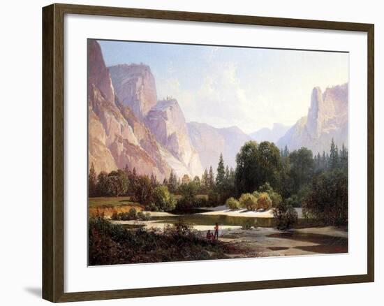 Piute Indian Camp, Yosemite, 1890-Thomas Hill-Framed Giclee Print