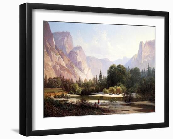 Piute Indian Camp, Yosemite, 1890-Thomas Hill-Framed Giclee Print