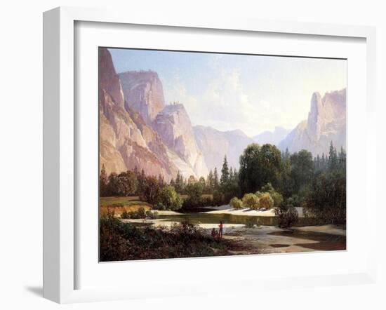 Piute Indian Camp, Yosemite, 1890-Thomas Hill-Framed Giclee Print