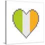 Pixel Block Irish Love Heart-wongstock-Stretched Canvas