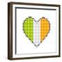 Pixel Block Irish Love Heart-wongstock-Framed Premium Giclee Print