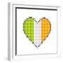 Pixel Block Irish Love Heart-wongstock-Framed Premium Giclee Print