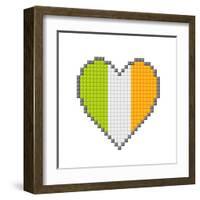 Pixel Block Irish Love Heart-wongstock-Framed Art Print