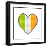 Pixel Block Irish Love Heart-wongstock-Framed Art Print
