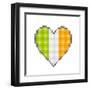Pixel Block Irish Love Heart-wongstock-Framed Art Print