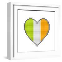 Pixel Block Irish Love Heart-wongstock-Framed Art Print