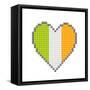 Pixel Block Irish Love Heart-wongstock-Framed Stretched Canvas