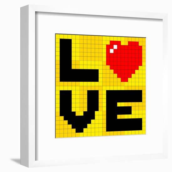 Pixel Love Heart-wongstock-Framed Art Print