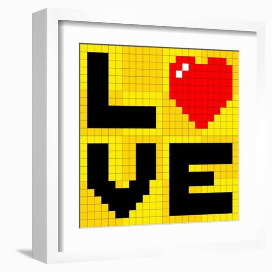 Pixel Love Heart-wongstock-Framed Art Print