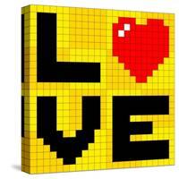 Pixel Love Heart-wongstock-Stretched Canvas