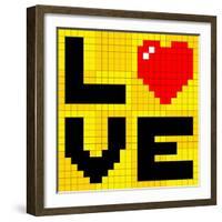 Pixel Love Heart-wongstock-Framed Art Print