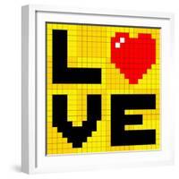 Pixel Love Heart-wongstock-Framed Art Print