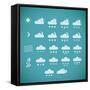 Pixel Weather Icons-amovita-Framed Stretched Canvas