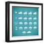 Pixel Weather Icons-amovita-Framed Art Print