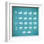 Pixel Weather Icons-amovita-Framed Art Print