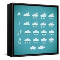 Pixel Weather Icons-amovita-Framed Stretched Canvas