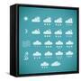 Pixel Weather Icons-amovita-Framed Stretched Canvas