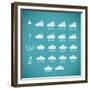 Pixel Weather Icons-amovita-Framed Premium Giclee Print