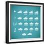 Pixel Weather Icons-amovita-Framed Premium Giclee Print