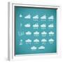 Pixel Weather Icons-amovita-Framed Premium Giclee Print