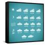 Pixel Weather Icons-amovita-Framed Stretched Canvas