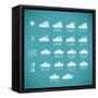 Pixel Weather Icons-amovita-Framed Stretched Canvas