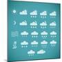 Pixel Weather Icons-amovita-Mounted Premium Giclee Print