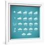 Pixel Weather Icons-amovita-Framed Art Print