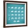 Pixel Weather Icons-amovita-Framed Art Print