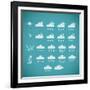 Pixel Weather Icons-amovita-Framed Art Print