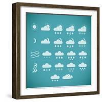 Pixel Weather Icons-amovita-Framed Art Print