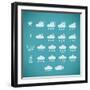 Pixel Weather Icons-amovita-Framed Art Print