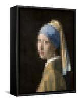 Pixelated Girl with a Pearl Earring-Studio W-Framed Stretched Canvas