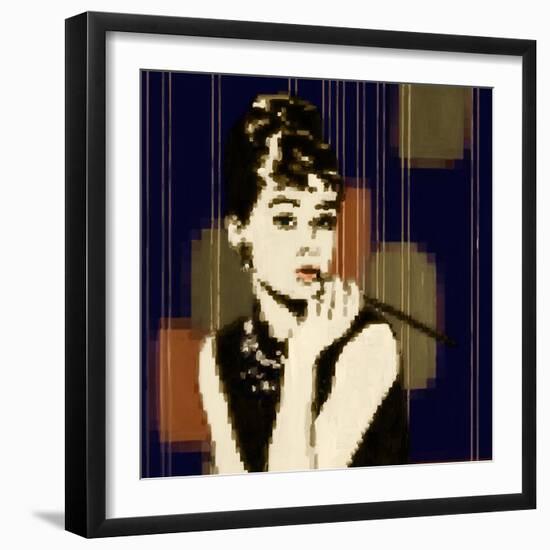 Pixeled Hepburn-Anna Polanski-Framed Art Print