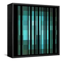 Pixels Stripe Pattern Design-Megan Aroon Duncanson-Framed Stretched Canvas