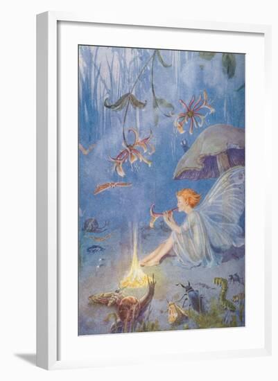 Pixie at Campfire-null-Framed Art Print