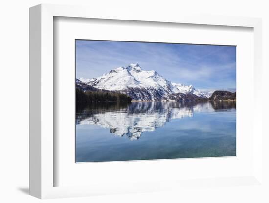 Piz Da La Margna Is Reflected in the Clear Water of Lake Sils, Switzerland-Roberto Moiola-Framed Photographic Print