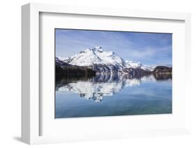 Piz Da La Margna Is Reflected in the Clear Water of Lake Sils, Switzerland-Roberto Moiola-Framed Photographic Print