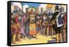 Pizarro Spurned the Friendship of the King of the Incas-Alberto Salinas-Framed Stretched Canvas