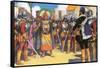 Pizarro Spurned the Friendship of the King of the Incas-Alberto Salinas-Framed Stretched Canvas