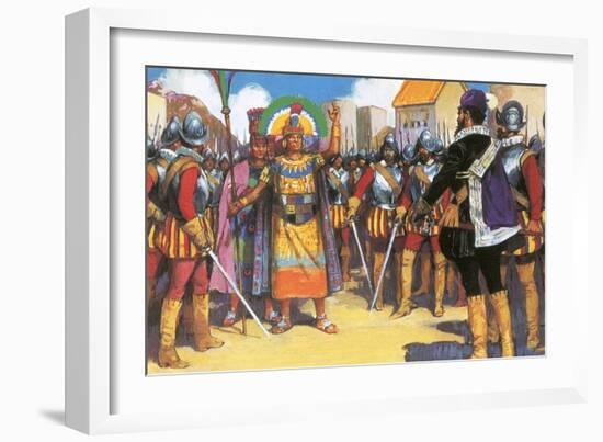 Pizarro Spurned the Friendship of the King of the Incas-Alberto Salinas-Framed Giclee Print