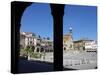 Pizarro Statue and San Martin Church, Plaza Mayor, Trujillo, Extremadura, Spain, Europe-Jeremy Lightfoot-Stretched Canvas