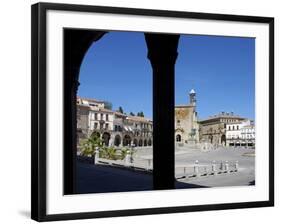 Pizarro Statue and San Martin Church, Plaza Mayor, Trujillo, Extremadura, Spain, Europe-Jeremy Lightfoot-Framed Photographic Print