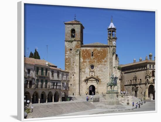 Pizarro Statue and San Martin Church, Plaza Mayor, Trujillo, Extremadura, Spain, Europe-Jeremy Lightfoot-Framed Photographic Print