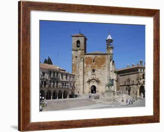 Pizarro Statue and San Martin Church, Plaza Mayor, Trujillo, Extremadura, Spain, Europe-Jeremy Lightfoot-Framed Photographic Print