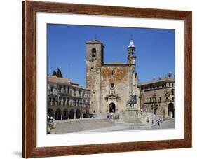 Pizarro Statue and San Martin Church, Plaza Mayor, Trujillo, Extremadura, Spain, Europe-Jeremy Lightfoot-Framed Photographic Print