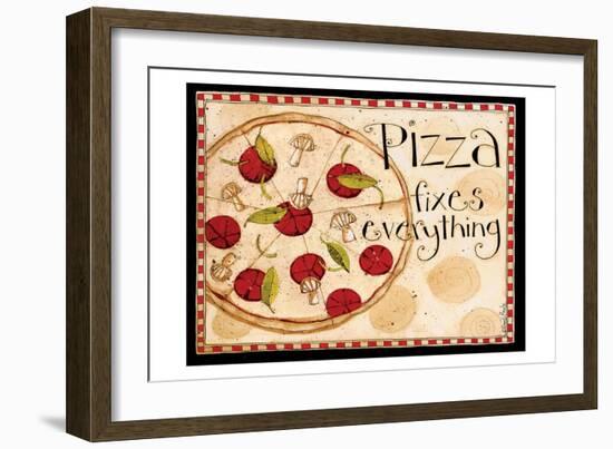 Pizza Fixes Everything-Dan Dipaolo-Framed Premium Giclee Print