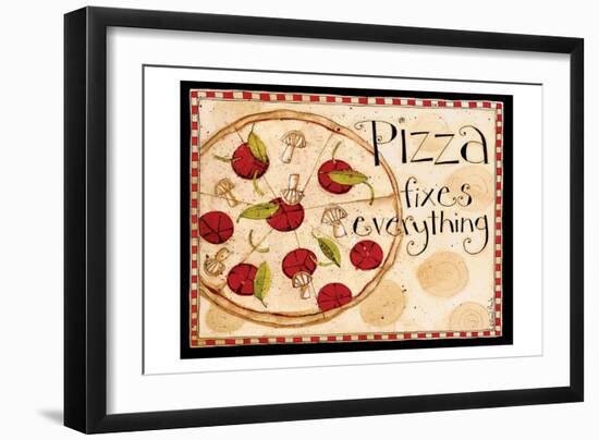 Pizza Fixes Everything-Dan Dipaolo-Framed Art Print