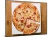 Pizza Margherita, a Slice Cut, on Pizza Box-Foodcollection-Mounted Photographic Print